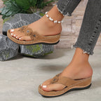 Women's orthopedic sandals with gel sole and wide heel, open toe design