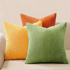 Bohemian rib stripe cushion cover soft woven polyester with zip closure