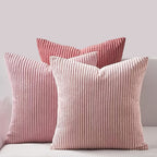 Bohemian rib stripe cushion cover soft woven polyester with zip closure
