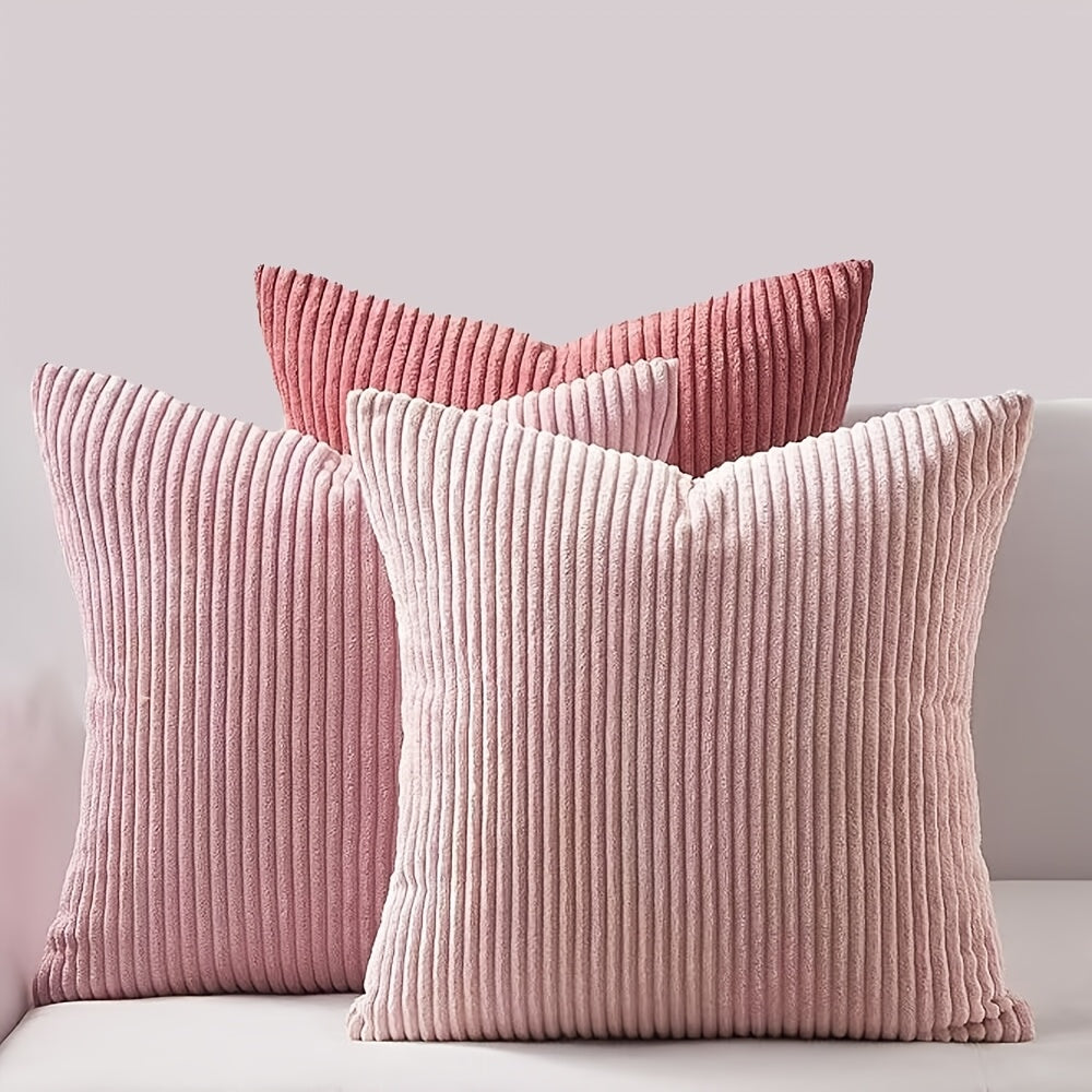 Bohemian rib stripe cushion cover soft woven polyester with zip closure