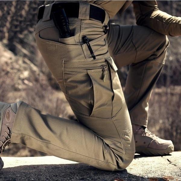 Men's tactical cargo pants for hiking, multi-pocket durable outdoor trousers