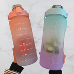 2L motivational water bottle with time markings and removable straw, BPA-free
