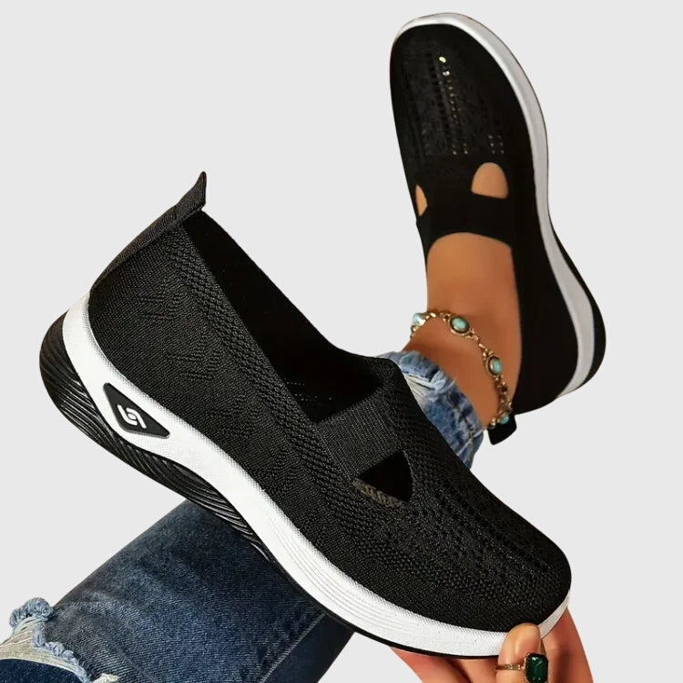Women orthopedic walking shoes with arch support and non-slip rubber sole