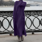 Women's winter knit midi dress with pockets and side slit, available in multiple colours