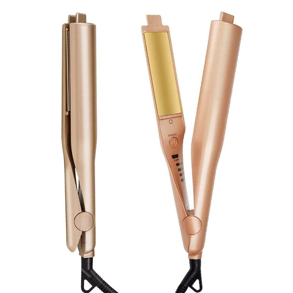2-in-1 hair styler ceramic straightener and curling iron with auto-off