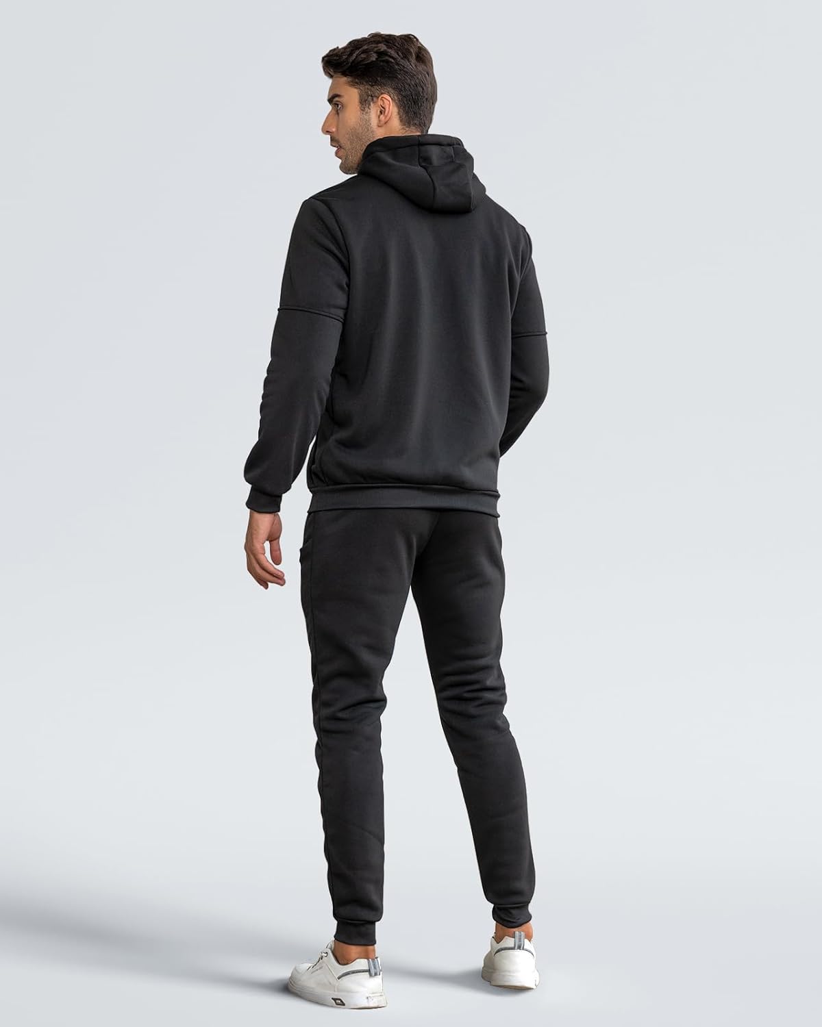 Men's tracksuit set slim fit, lightweight breathable pullover and trousers, casual sporty