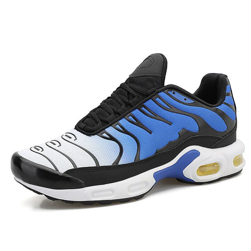 Air cushion running shoes lightweight breathable mesh slip-on lace-up