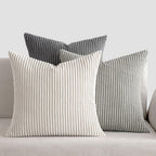 Bohemian rib stripe cushion cover soft woven polyester with zip closure
