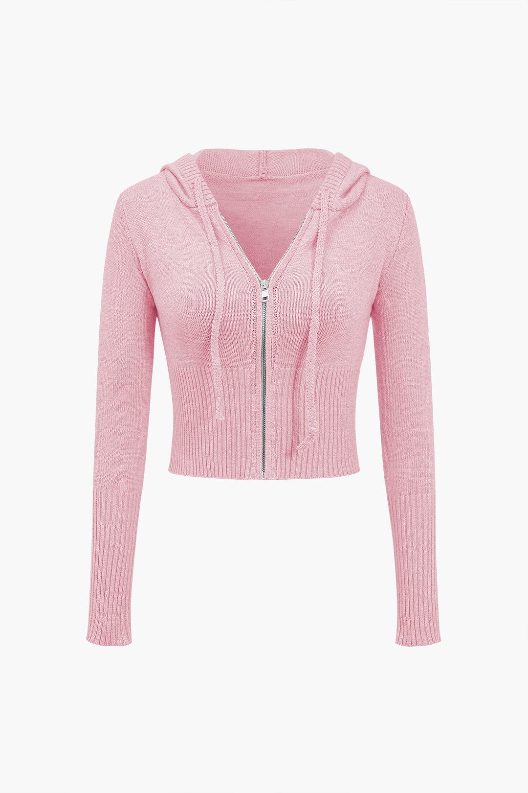 Women 2 piece knit hoodie and flared pants set with side buckle detail