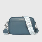 Women leather shoulder bag with adjustable strap multiple compartments