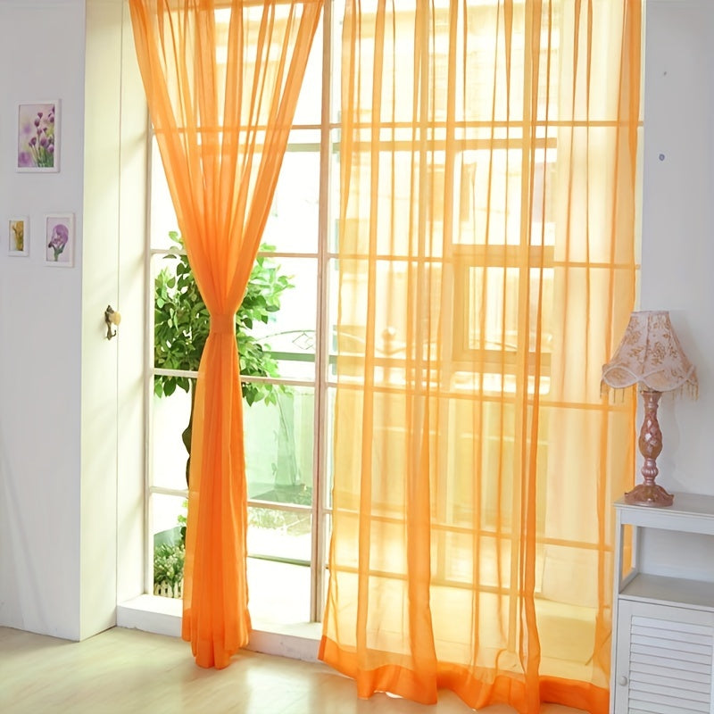 Floral voile curtains set of 2 transparent eyelet panels 200x100cm