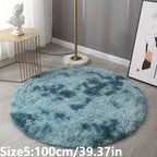 Round plush rug tie-dye soft non-slip, living room bedroom yoga mat