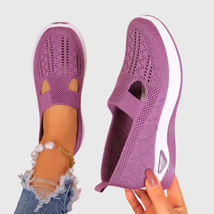 Women orthopedic walking shoes with arch support and non-slip rubber sole