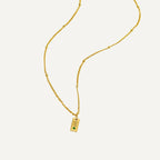 Initial tag necklace with birthstone gold plated personalised pendant