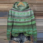 Women cotton blend casual hoodie with ribbed cuffs relaxed fit