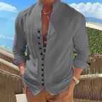 Men's cotton long sleeve shirt in relaxed casual fit, available in multiple colours