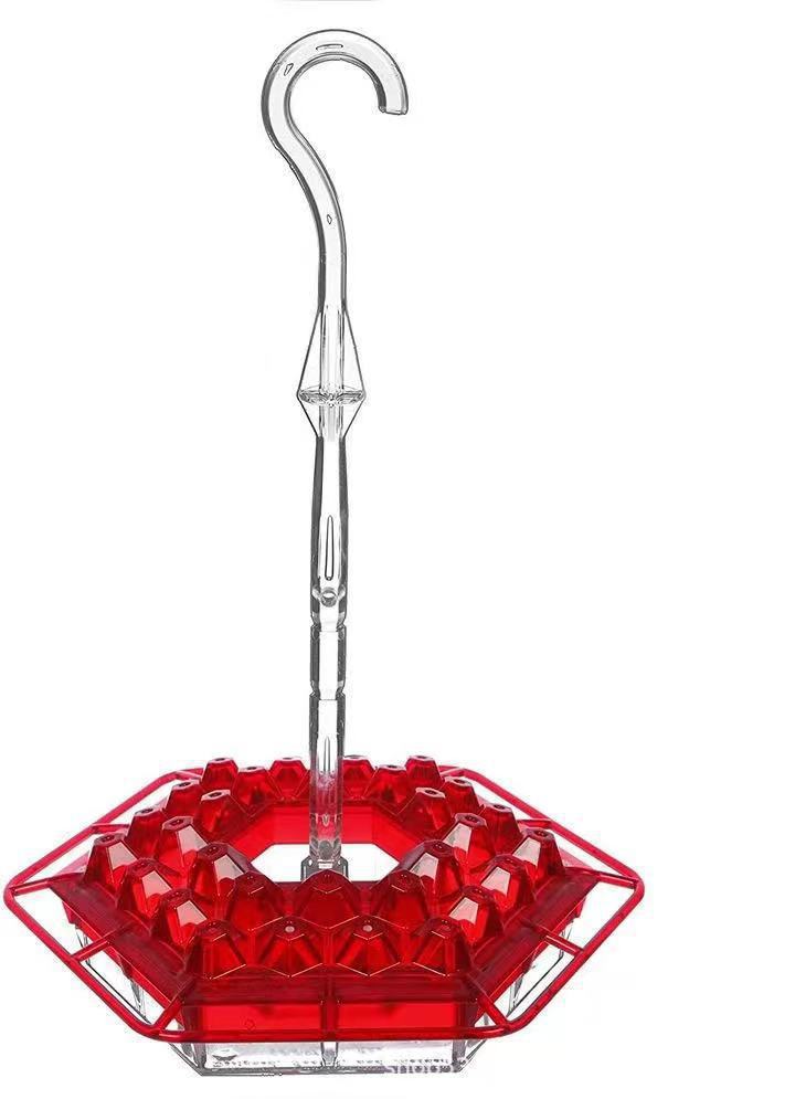 Ant proof hummingbird feeder outdoor hanging with 30 ports and built-in ant moat, 12 oz