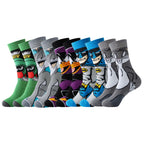 Cartoon socks set with superhero and animated character designs, ankle length