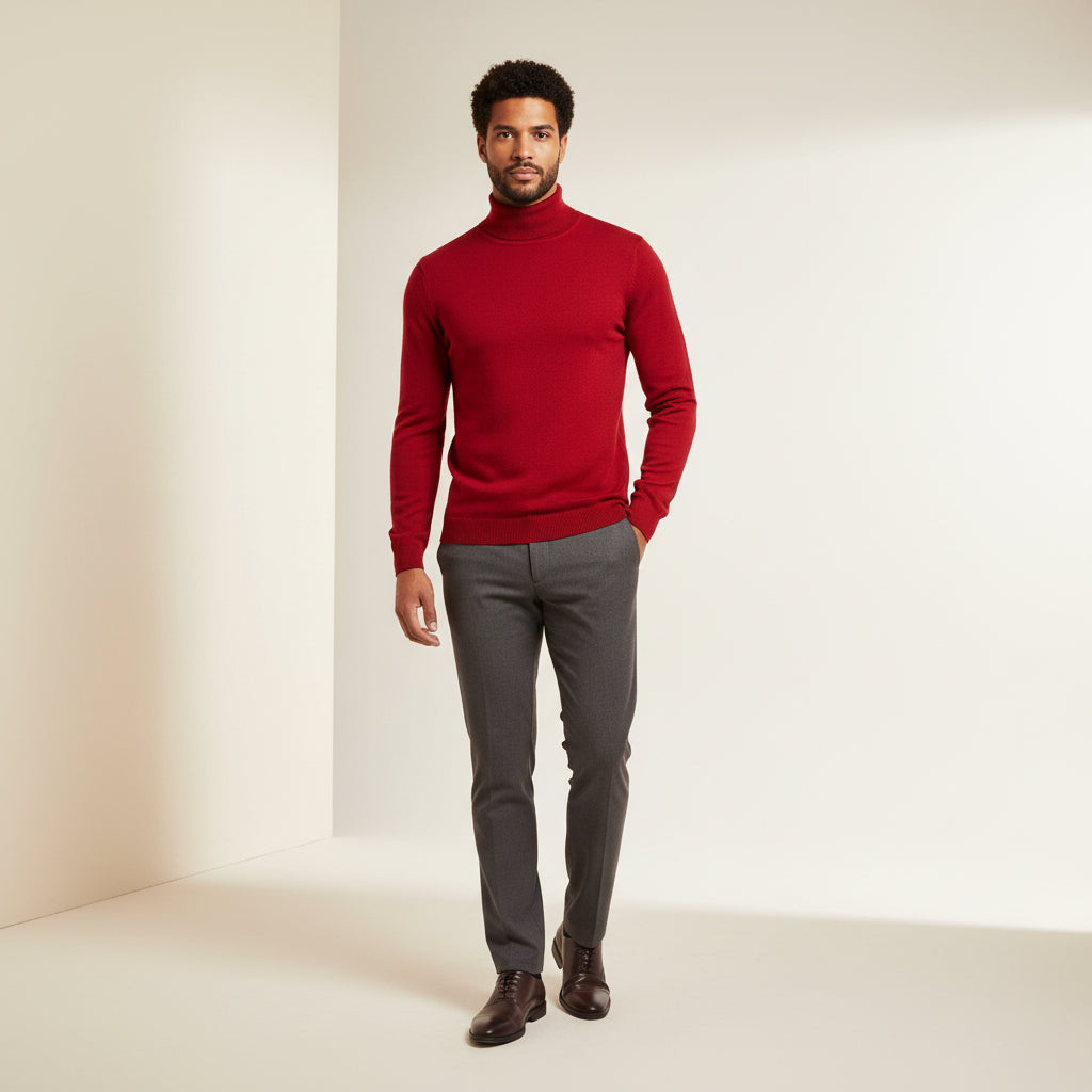 Merino Wool Turtleneck Sweater for Men – Fine and Stylish