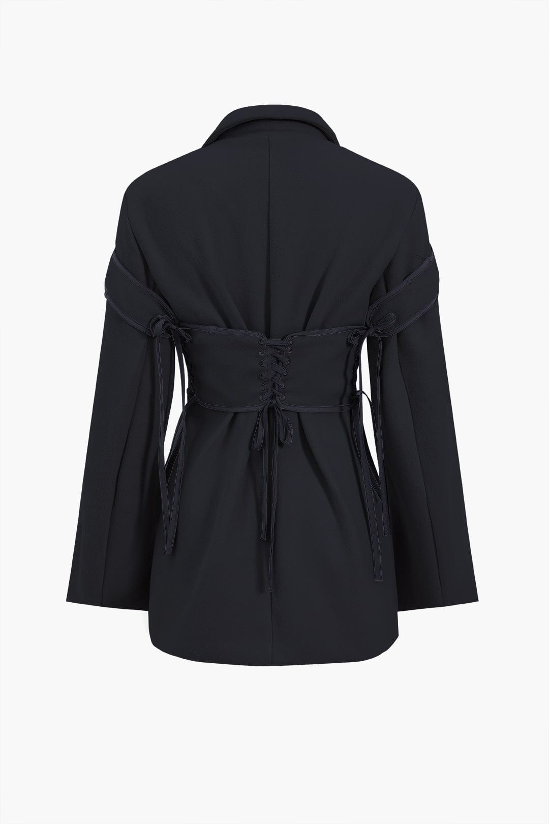 Women's blazer and corset two-piece set with lace-up detail, tailored silhouette