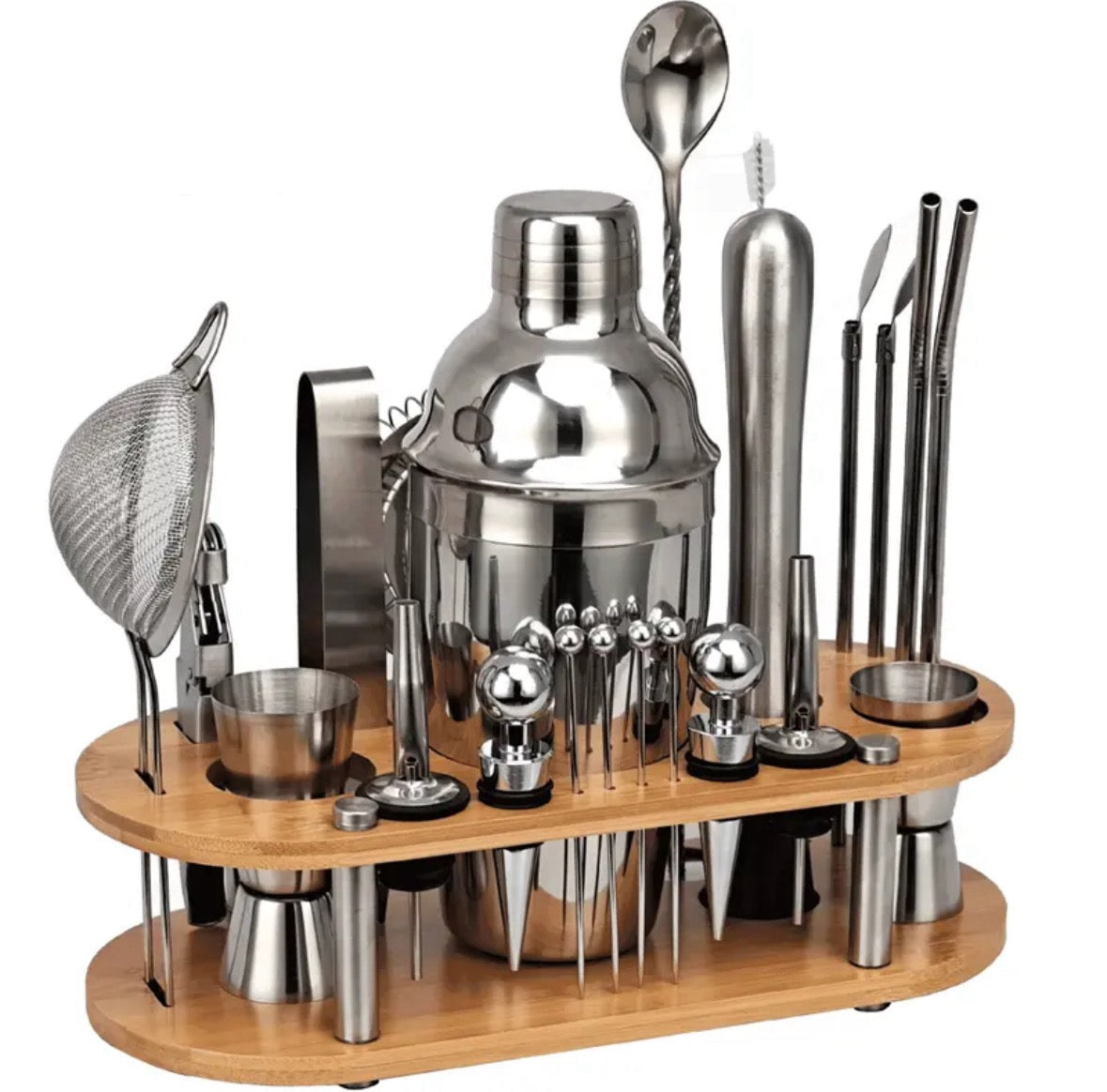 23-piece professional bartender set stainless steel cocktail kit with shaker and tools