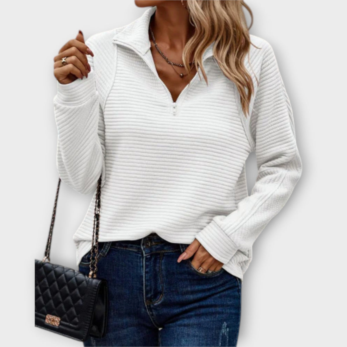 Women V-Neck Zip Jumper in multiple colours sizes S to 2XL