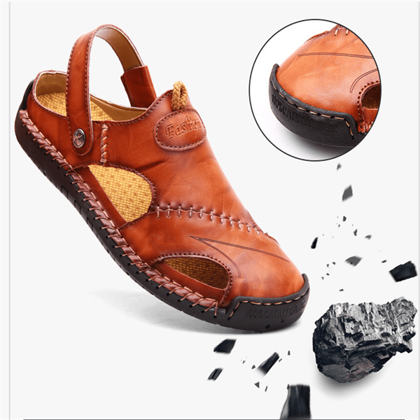 Orthopedic Sandals Unisex Crocodile Print Leather Casual Style