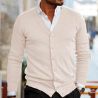 Men knit cardigan comfortable relaxed fit in dark red brown green grey black