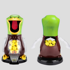 Kids air powered soft bullet shooting game with walking light up duck target set