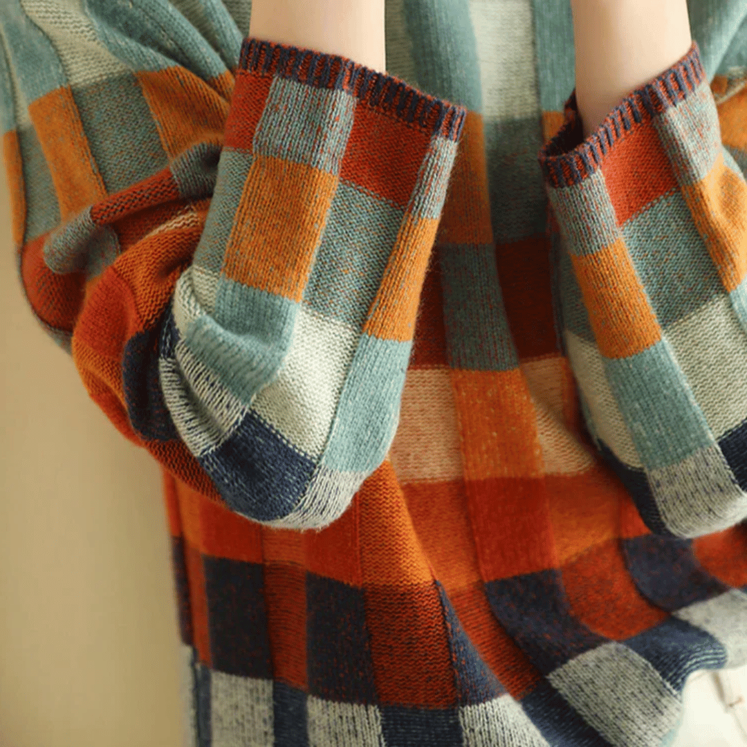 Women cashmere patchwork turtleneck sweater Mongolian virgin cashmere