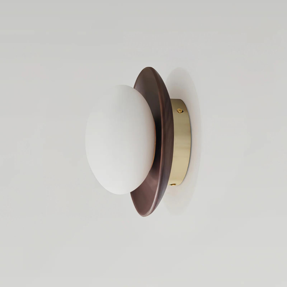 Scandinavian round wall light with globe shade, minimalist indoor wall sconce