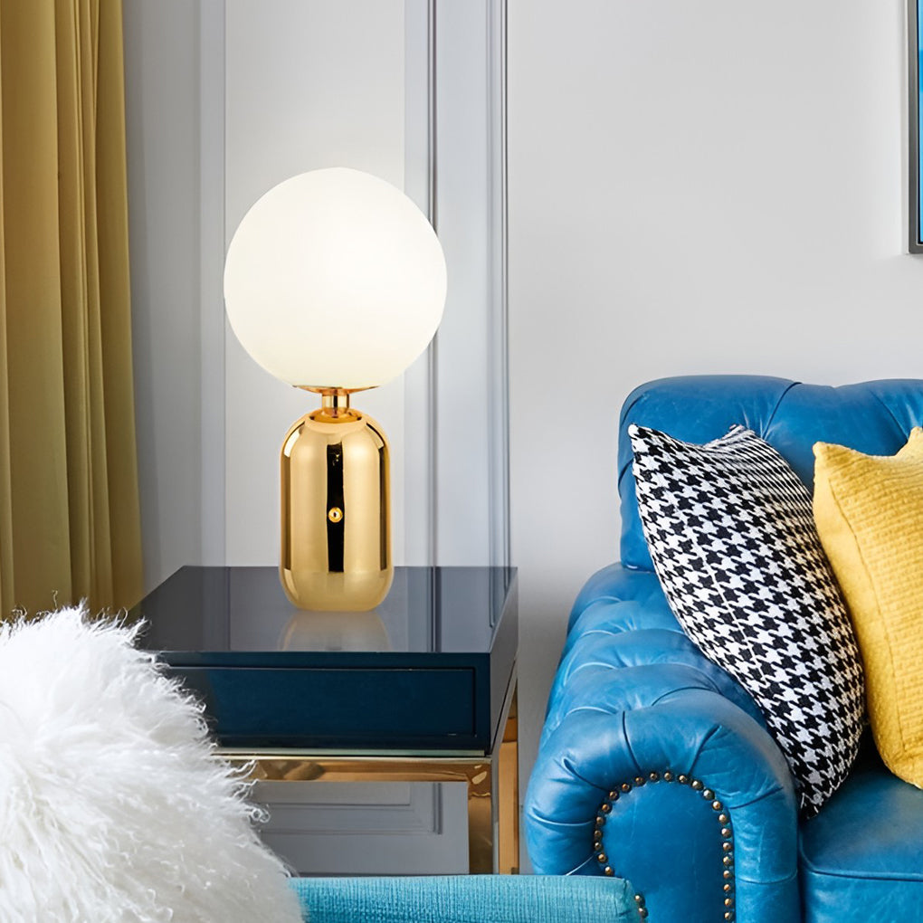 Hand-blown glass table lamp Nordic style in gold and black finishes