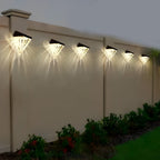 Solar wall lamp black LED waterproof geometric outdoor 2-pack