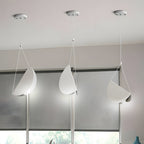 Minimalist white half-moon pendant lamp, 1/3/6-light crescent ceiling light