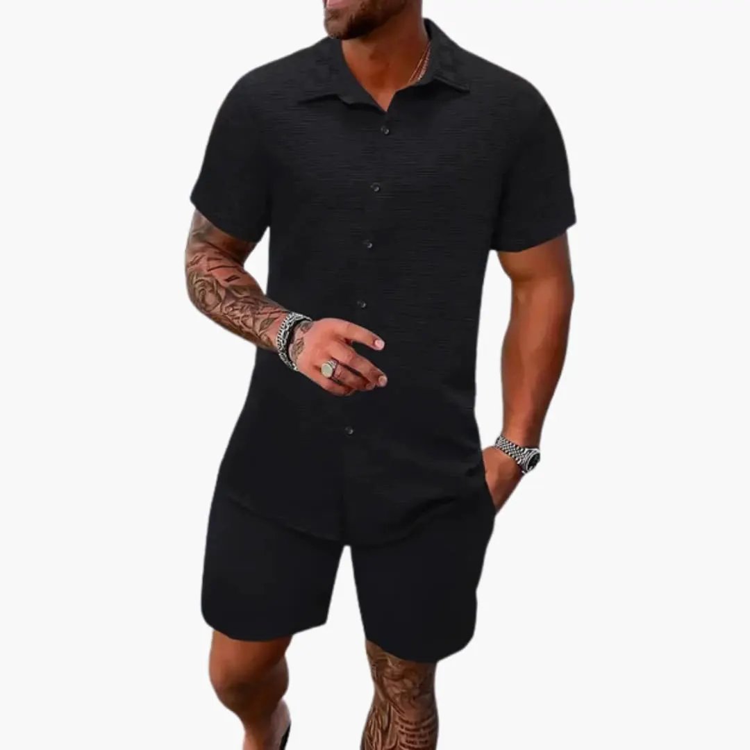 Men's polo shirt and shorts set casual matching co-ord summer outfit