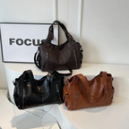 Women's vegan leather shoulder bag crossbody, multiple pockets everyday handbag