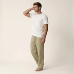 Men's linen trousers straight cut lightweight summer casual