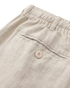 Men's linen summer set white shirt beige shorts and black retro sunglasses 3-piece outfit