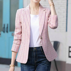 Women's single button office blazer, lightweight business casual jacket