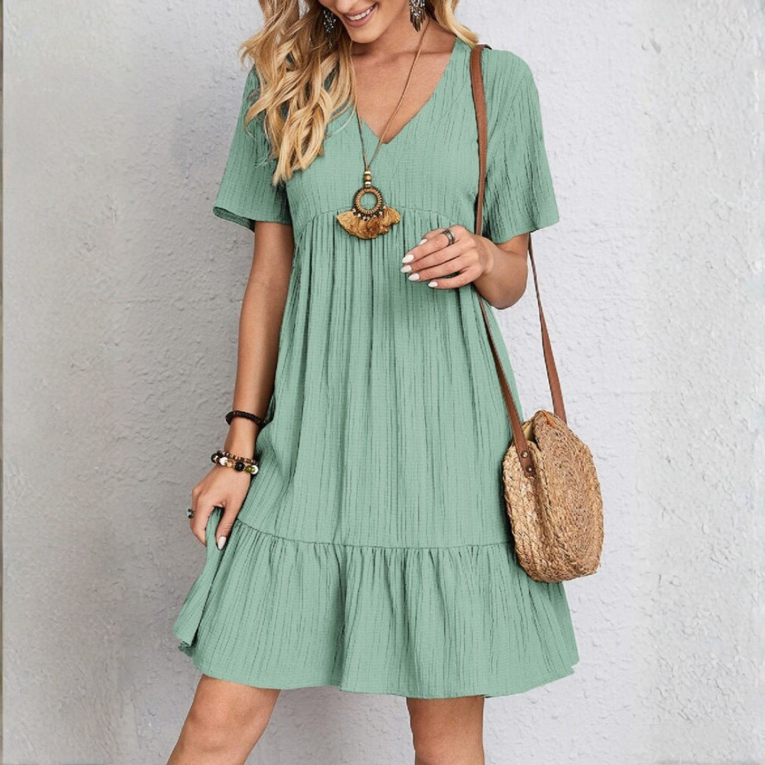 Women's sculpting layered dress with tummy-smoothing fit, tiered silhouette, day to evening