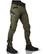Men tactical cargo pants multi pocket water resistant in black and military green