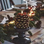 LED pinecone candles flameless warm white with remote and timer