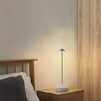 LED table lamp rechargeable aluminium cone with touch dimming, cordless desk lamp