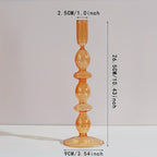 Glass candlestick set minimalist lacquered table decor for romantic dinner