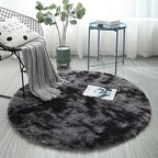 Round plush rug tie-dye soft non-slip, living room bedroom yoga mat