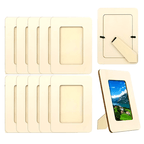 Wooden photo frames set of 10, 5-inch light beige DIY tabletop display frames