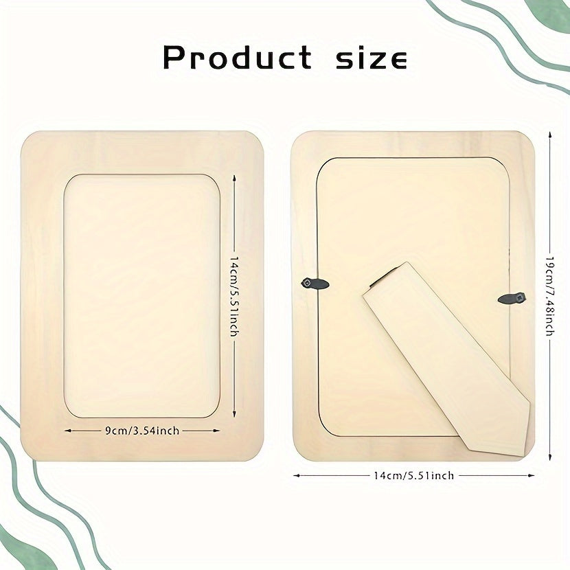 Wooden DIY photo frames set of 10, 15.24 cm light beige contemporary vertical frames