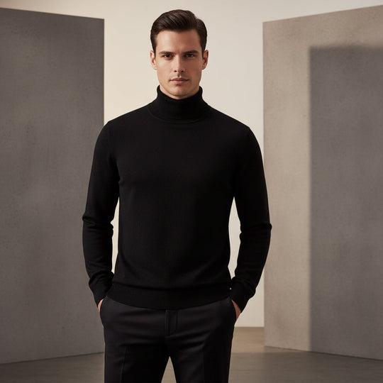 Classic Turtleneck Sweater Men – Timeless Slim Knit
