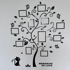 3D acrylic photo tree wall decor, self-adhesive family photo frame display