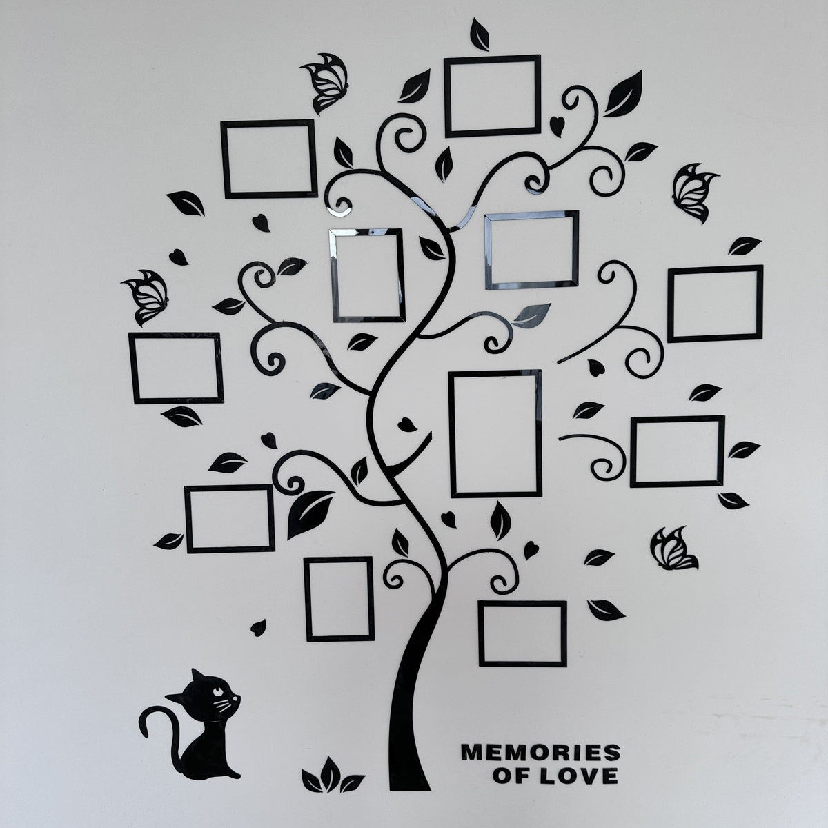 3D acrylic photo tree wall decor, self-adhesive family photo frame display